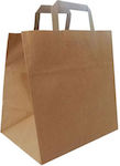 Σακούλα – Τσάντα Καφέ Με Πλακέ Λαβή (32x23x10cm)