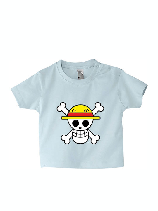 Παιδικό T-shirt Baby Blue One Piece Flag Anime