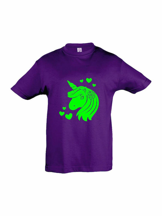 Kids' T-shirt Dark Purple I Am A Lovely Unicorn