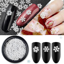 Nail Decorative Snowflakes White No9