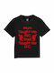 Kids T-shirt Black Mum Taught Me Abc, Dad Taught Me Lfc