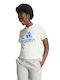 Adidas Graphic Big Logo Γυναικείο Αθλητικό T-shirt Floral Λευκό