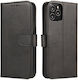 Hurtel Magnet Book Silicon / Piele Negru (Galaxy A03s)