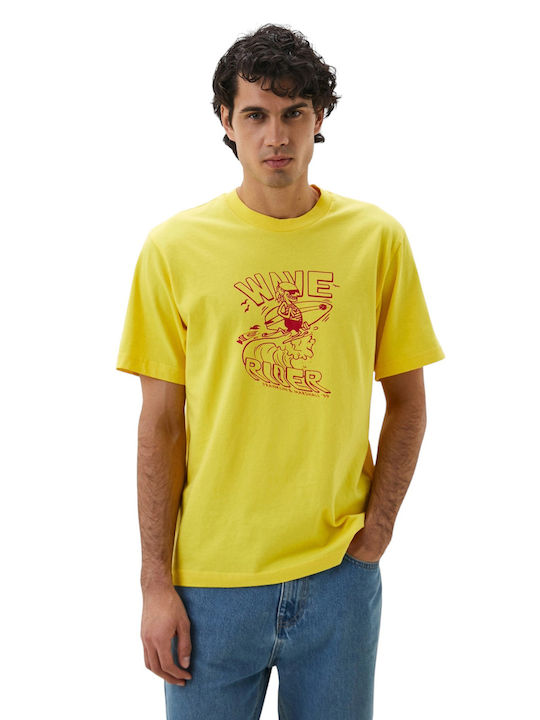 Franklin & Marshall Ανδρικό T-shirt Κοντομάνικο Κίτρινο