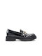 Black Patent Loafer with Decorative Buckle