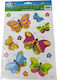 Fensteraufkleber mit Schmetterlingen und Blumen 28x21 54601
