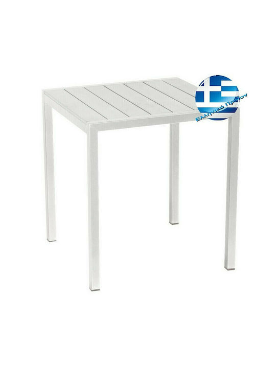 Tisch für kleine Außenbereiche Stabil White 68x68x72cm