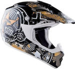 AGV Black/White/Gold Motorradhelm Motocross DOT / ECE 22.05