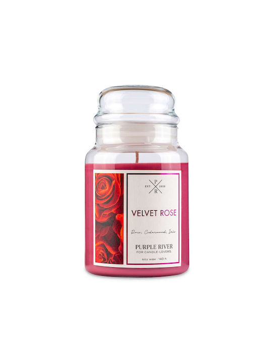 Purple River Lumânare Aromatică din Soia în Borcan cu Miros de Trandafir 623gr