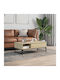 Rectangular Central Wooden Coffee Table with Lifting Mechanism Oak M100xW50xH35cm