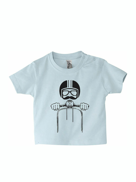 Παιδικό T-shirt Κοντομάνικο Baby blue Vespa Rider