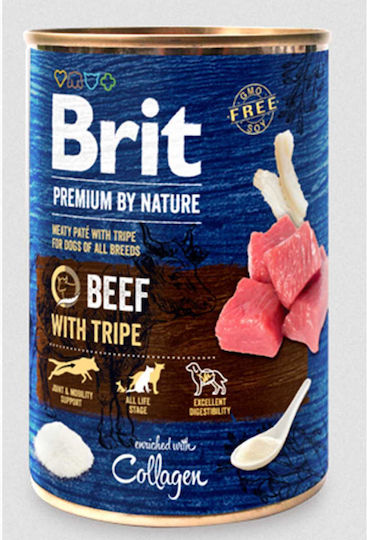 Brit Premium by Nature Wet Dog Food in Can with Beef and Tripe Grain-Free & Gluten Free 800gr