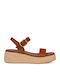Damenplattformen Tabac Braun