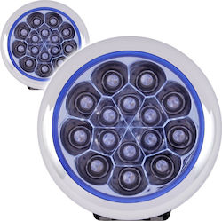 Mycarr Round Car Headlight LED 12V 8cm with Blue Lighting 1 Piece