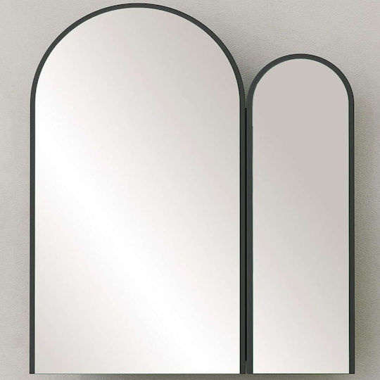 Hanah Home Καθρέπτης από MDF με Ντουλάπι 60x12cm Μαύρος
