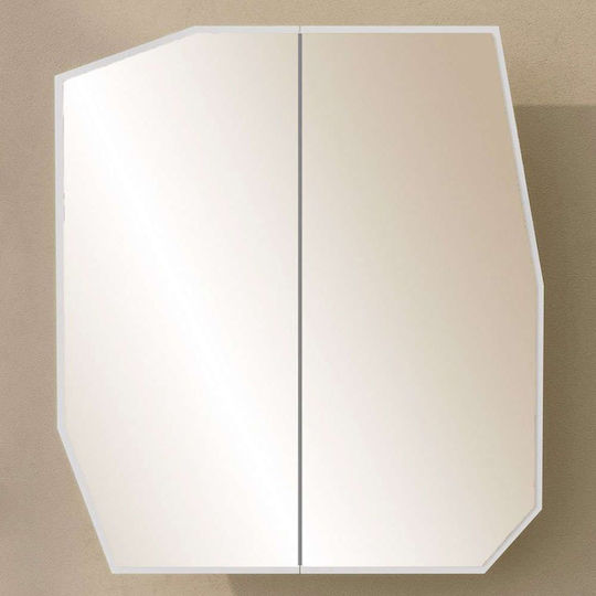Hanah Home Καθρέπτης από Μοριοσανίδα με Ντουλάπι 60x12cm Λευκός