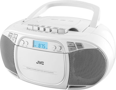 JVC Portable Radio-CD Player Equipped with CD White