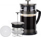 Navaris Cafetieră Cu Filtru Manual Din Oțel Inoxidabil Neagră 1lt