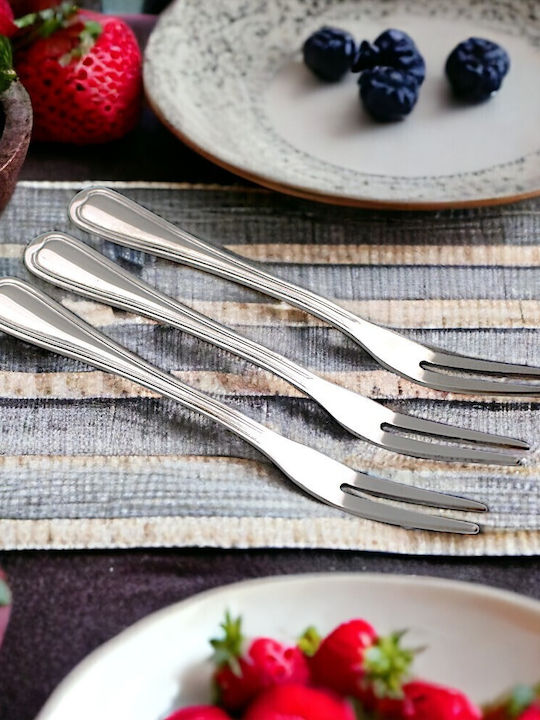 Set of Forks Fruit/Dessert Silver 14cm 3pcs