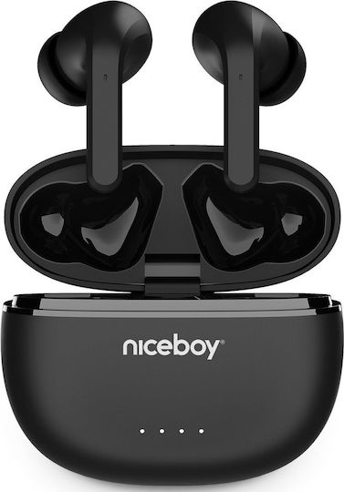 Niceboy HIVE Pins 3 ANC In-ear Bluetooth Handsfree Ακουστικά με Θήκη Φόρτισης Μαύρα