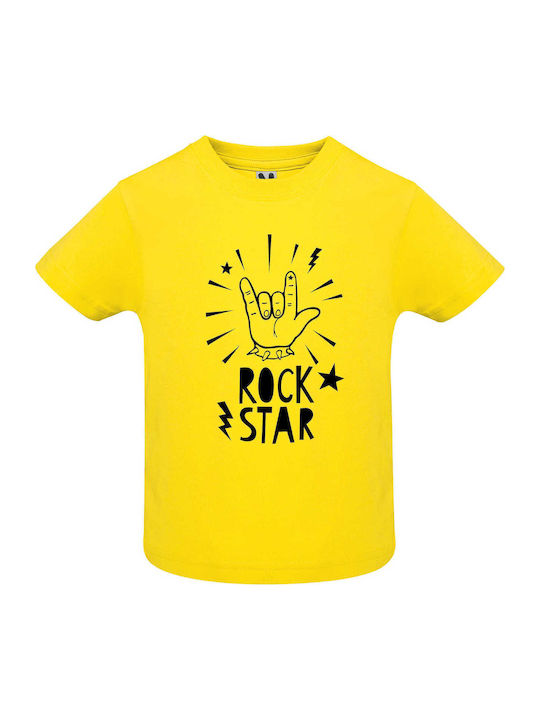 kirikoko Kids' T-shirt Yellow Rock Star