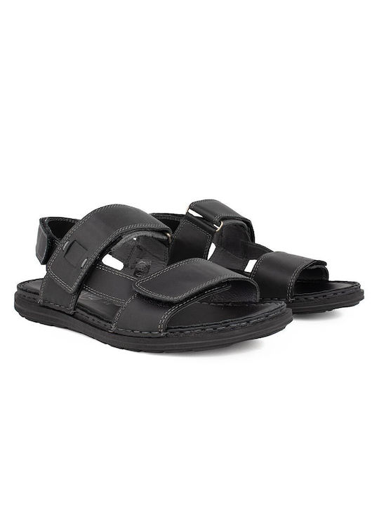 Sandale din piele pentru bărbați 43770 Black Color