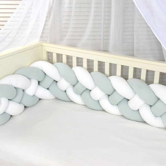 Baby Oliver Crib Bumpers Braided Inside White-Grey