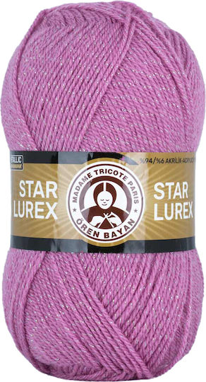 Madame Tricote Paris Star Lurex Μεταλλικό Ακρυλικό Ροζ 320m 100gr