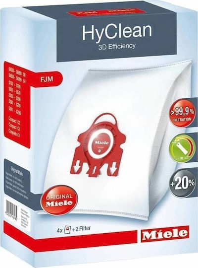 Miele Fjm Hyclean 3d Vacuum Cleaner Bags 4pcs Compatible with Vacuum Cleaner Miele