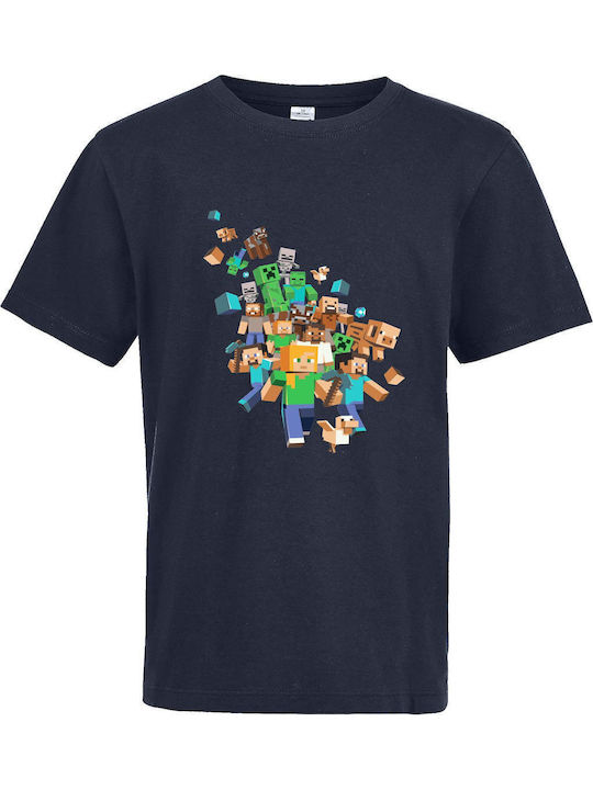 Kids' T-shirt French Navy Minecraft Gang