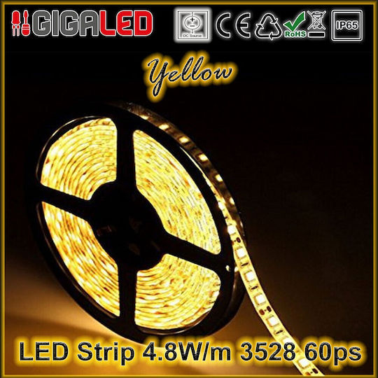 Atman Водоустойчива LED Лента 12V Жълто Светлина 5м