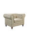 Chesterfield Armchair Beige 110x82x77cm