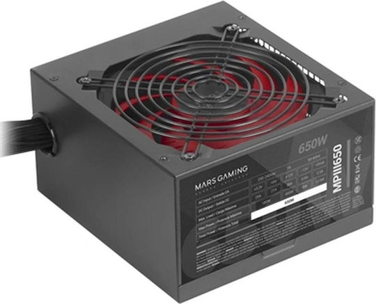 Mars Gaming MPIII650 650W Черен Компютърно захранване Пълен кабел