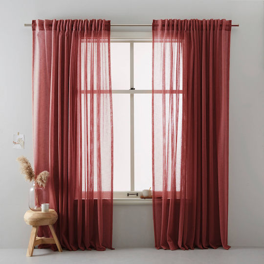 Saray Home Vorhang mit Bleistiftfalten Rote 140x280cm