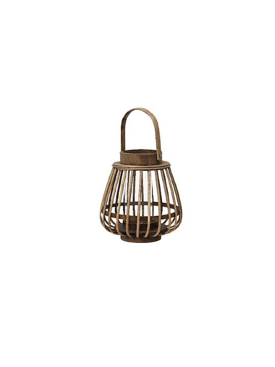 Kaemingk Wooden Lantern Brown 18x18x19cm