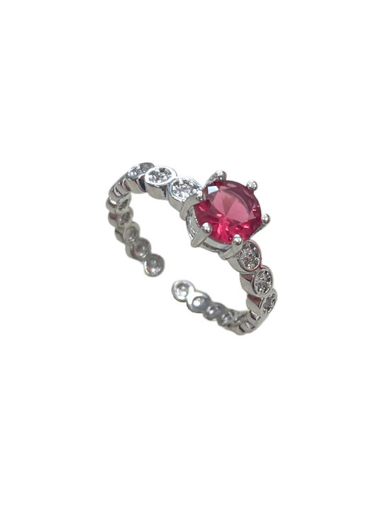 Kupferring Bo1312- Silber/Fuchsia