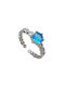 Copper ring Bo1312- Silver/blue