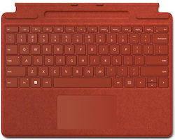 Microsoft Surface Pro Signature Πληκτρολόγιο με Touchpad για Tablet Αγγλικό UK Poppy Red