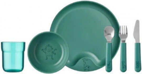 Mepal Set de hrănire Miffy din Plastic Turcoaz 6buc