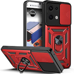 Orso Combo Kickstand Slide Camera Back Cover Red (Redmi Note 13 Pro 4G)