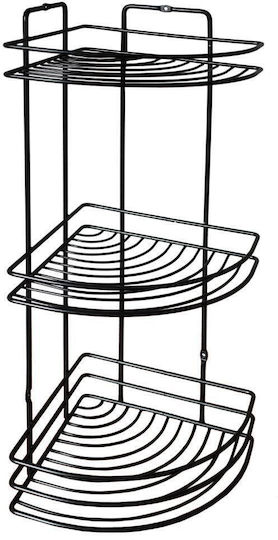 Pakketo Nextdeco Colțar Montat pe perete Raft Baie Metal 19x19x48cm Neagră
