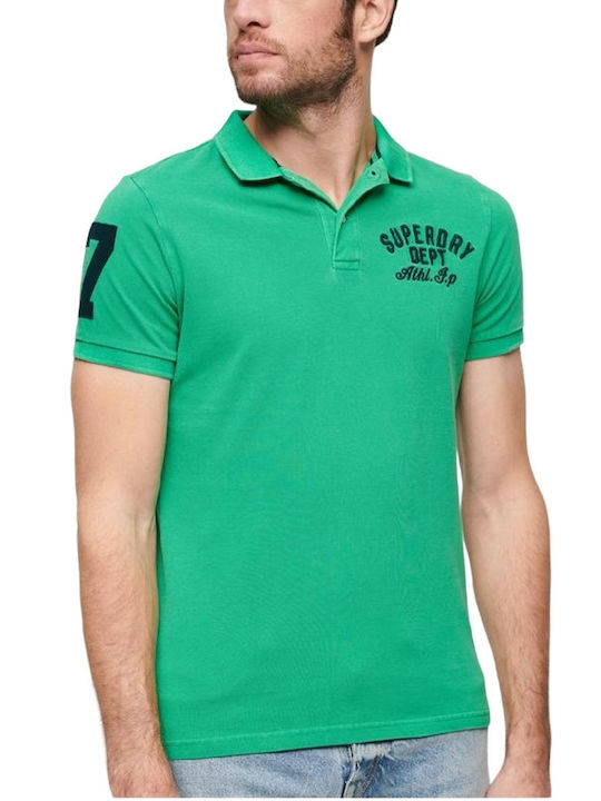 Superdry Ανδρική Μπλούζα Κοντομάνικη Polo Πράσινο
