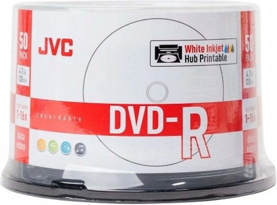 JVC Beschreibbare DVD-R 16x 4.7GB Kuchenbox 50Stück