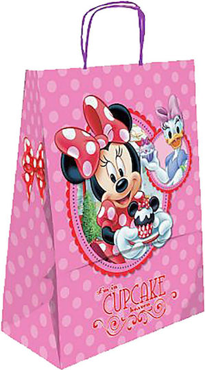 Disney Minnie Cupcake Χάρτινη Τσάντα για Δώρο με Θέμα "Minnie" Πολύχρωμη 32x10x24εκ.