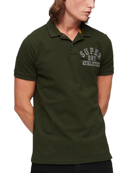 Superdry Men's Short Sleeve Blouse Polo Forest Green