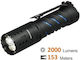 Acebeam Rechargeable Flashlight LED IP68 with Maximum Brightness 2000lm Black
