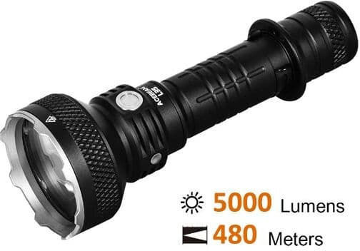 Acebeam Wiederaufladbar Taschenlampe LED mit maximaler Helligkeit 5000lm Schwarz