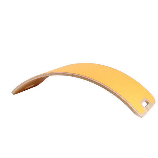 Curve Lab Perfect Arc Felt Wooden Balance Board With Chocha Fabric Soft Orange 88x33cm & Pillow Soft Orange Felt Pillow