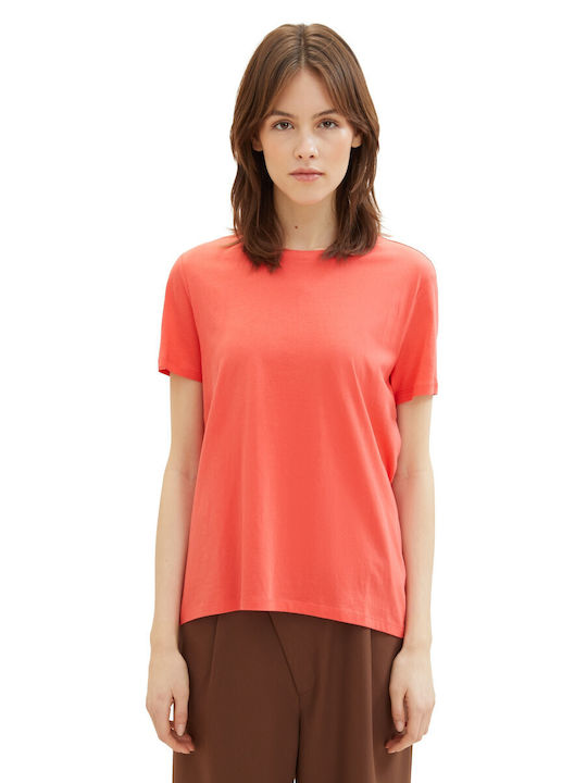 Tom Tailor Damen Bluse Kurzärmelig orange