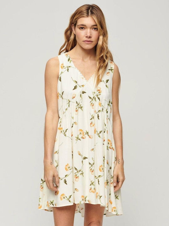 Superdry Dress with Ruffle Peach Rose